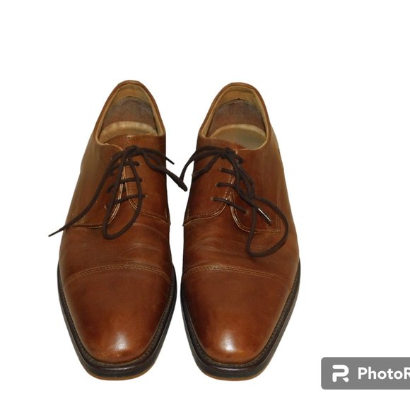 Leather Vero Cuoio Lace Up Cap Toe Brown Dress Shoes Men\'s Size 10M main image 6